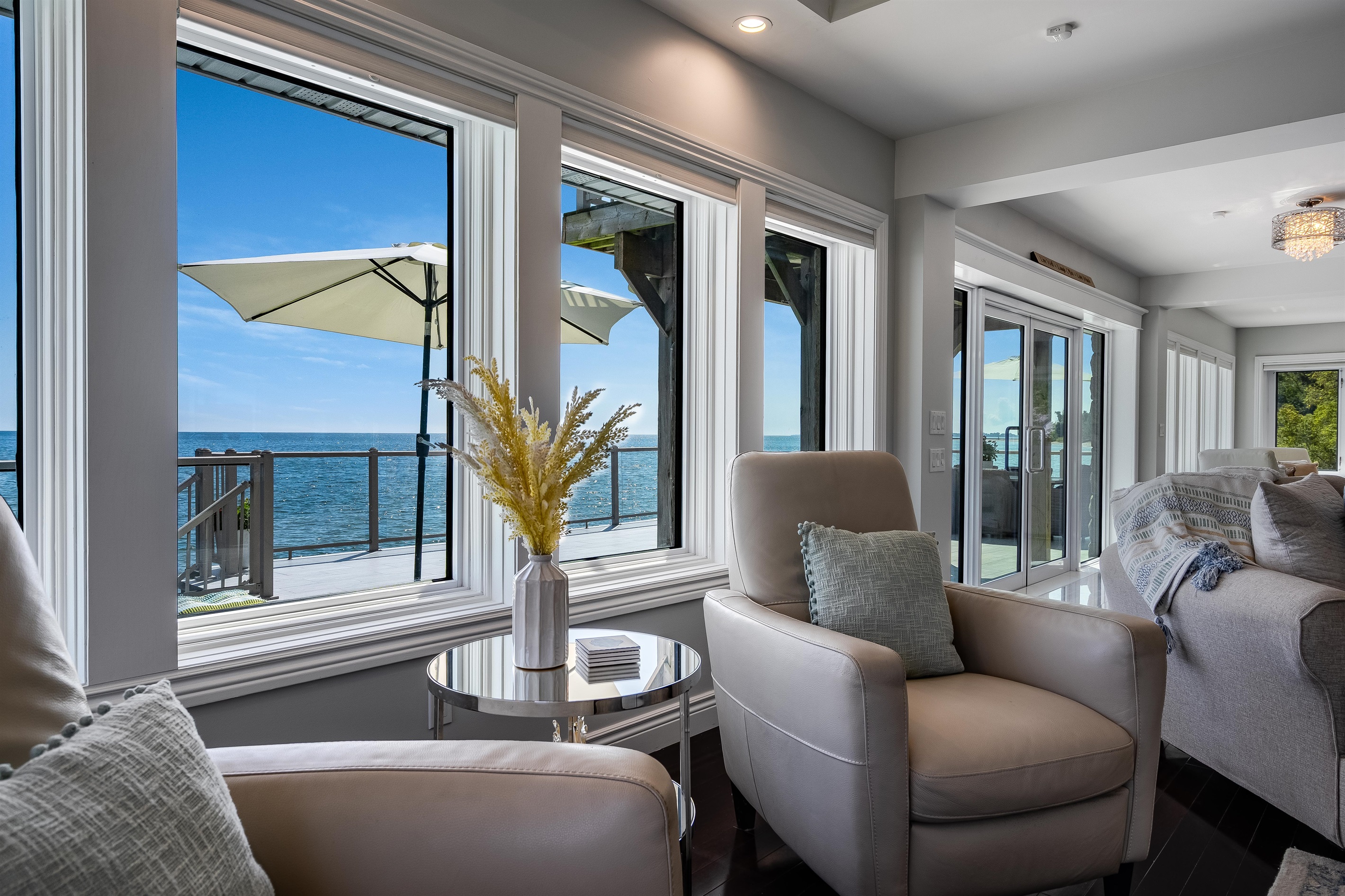 Every seat comes with an lake view.