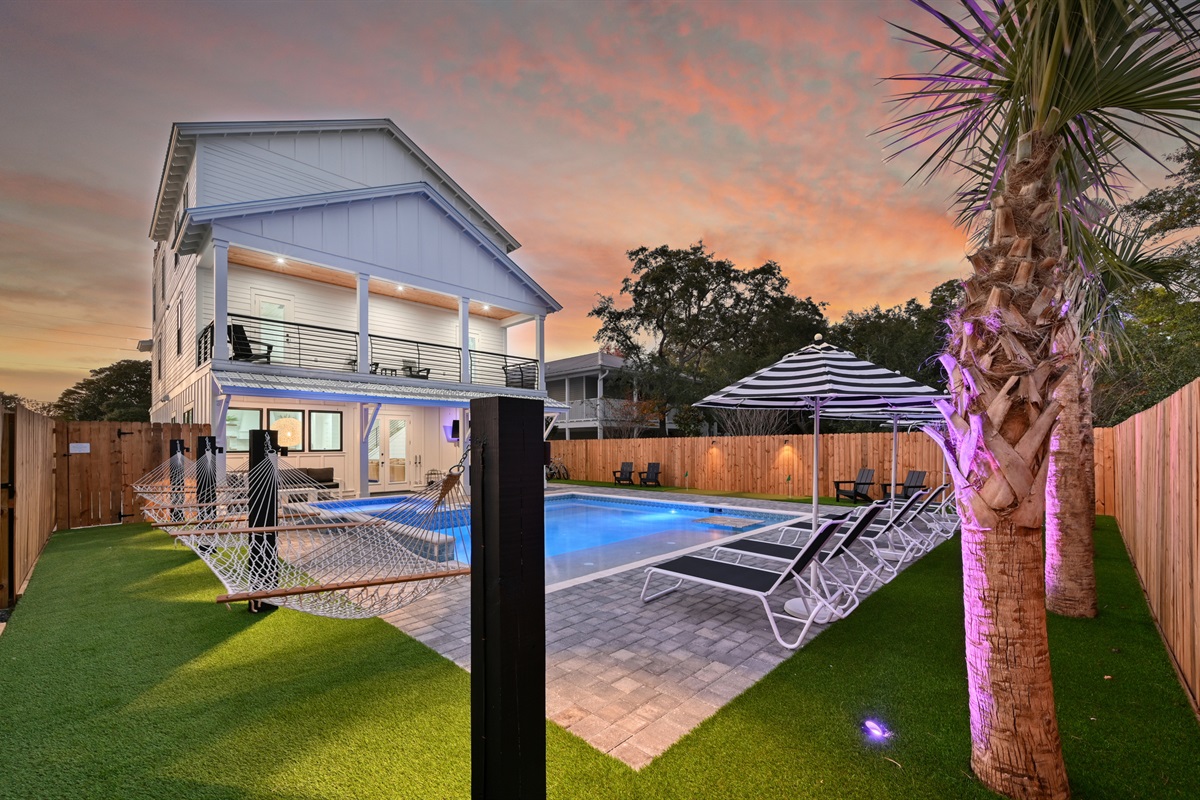 Beautifully decorated backyard