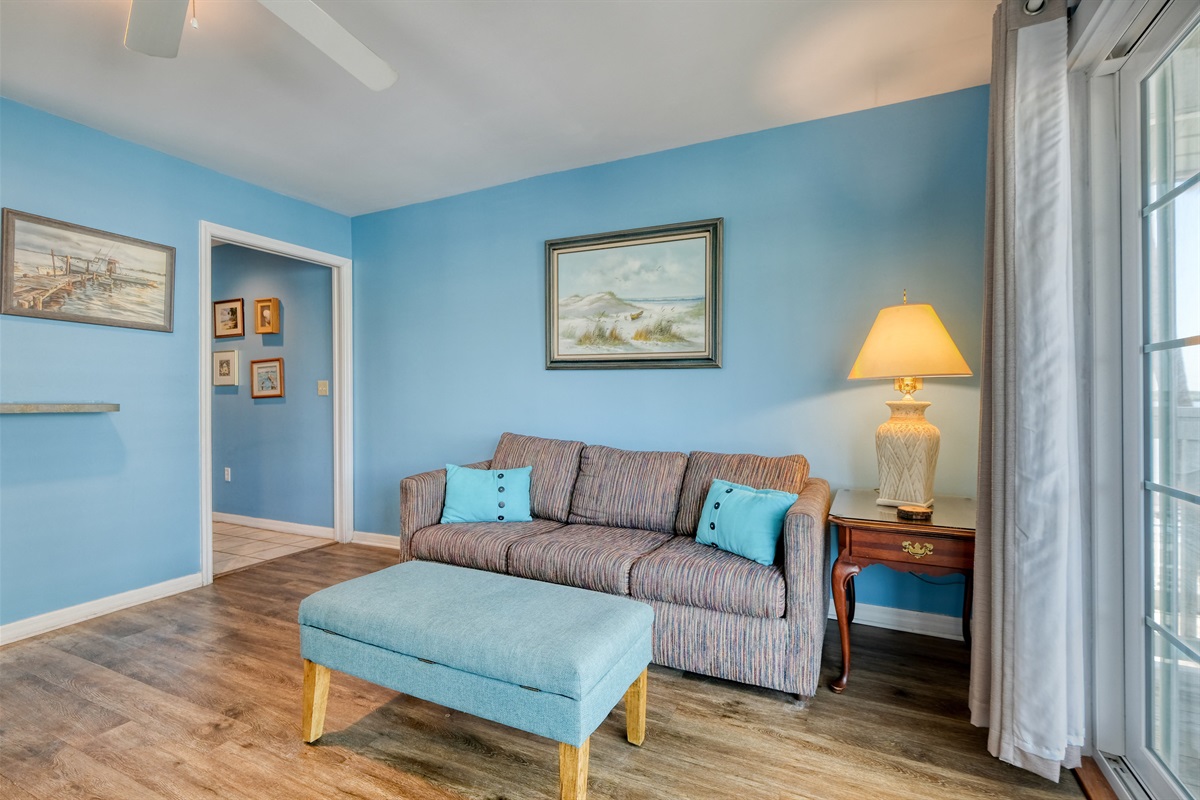 Living space with sofa