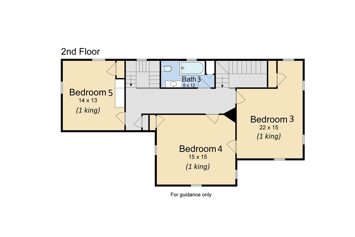 Upstairs floor plan.