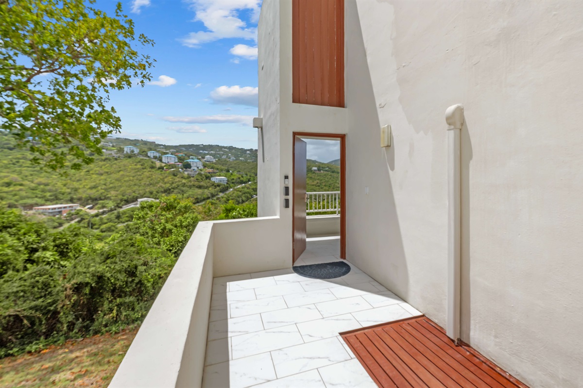 The front door brings you right onto the balcony