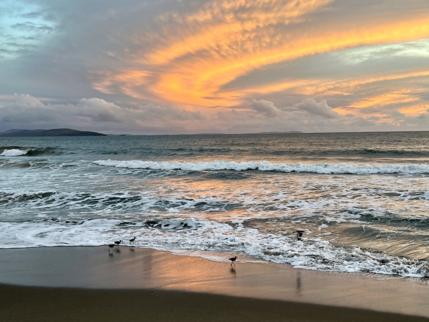 Colorful evening clouds over the ocean
