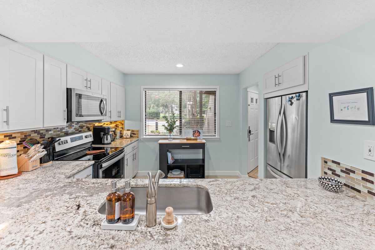 Spacious granite countertop surface 