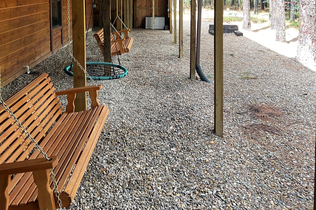 "Swing Away in the Shade at Madison Arbor: Relax as Kids Run and Play, and Friends Compete in Horseshoes!" New fans added to help cool you off obn those extra hot days!!