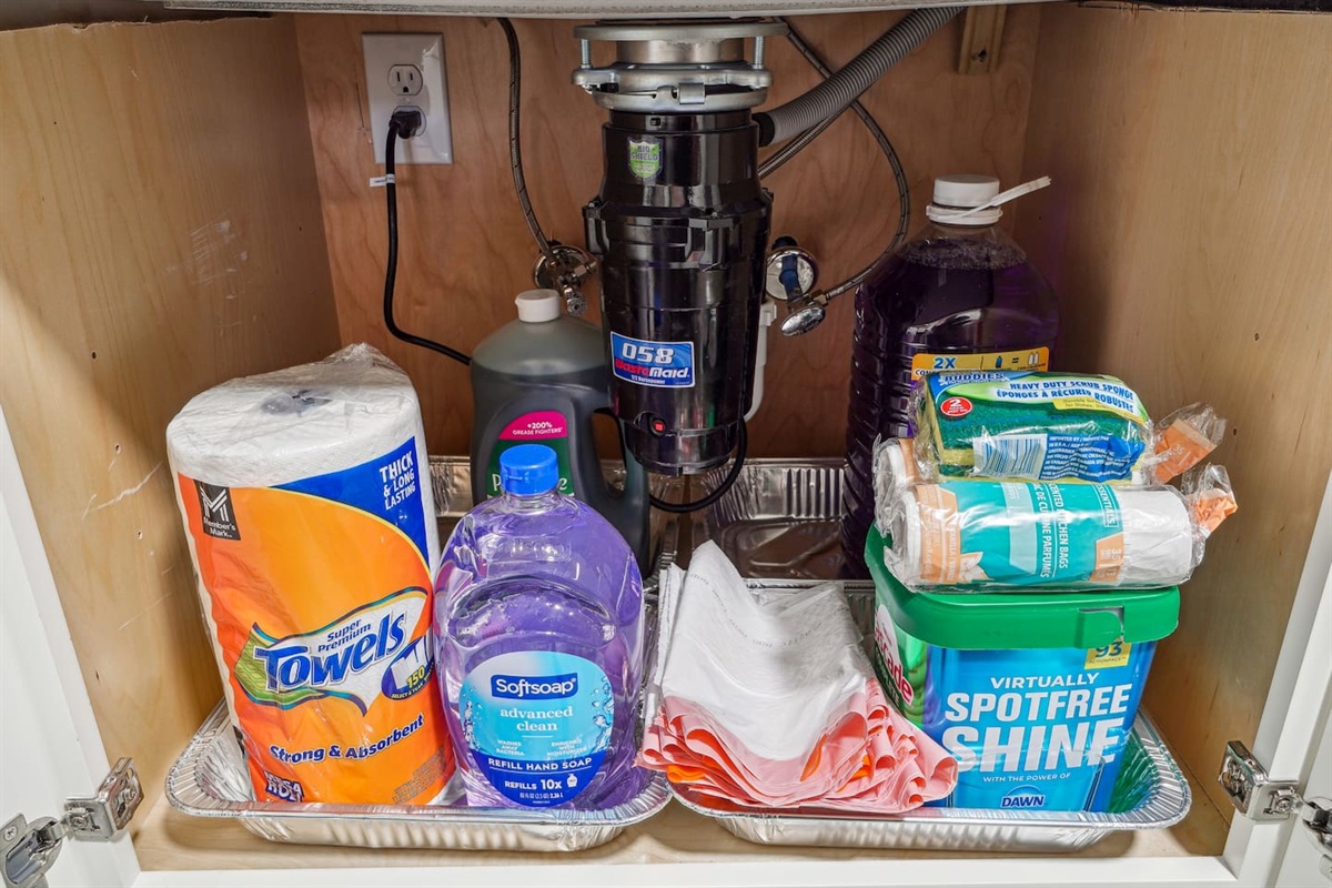 A closet stocked with essentials for guests during their stay — providing everything you need for a comfortable and convenient visit.
