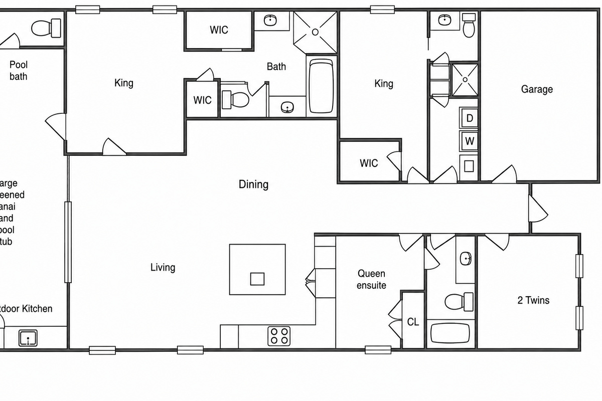 Large open floor plan for the entire family to enjoy