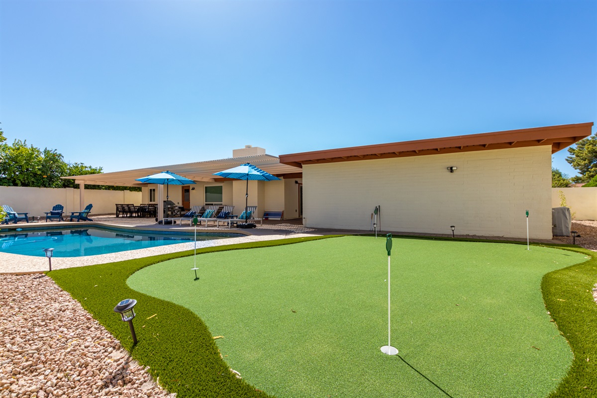 newly installed putting green
