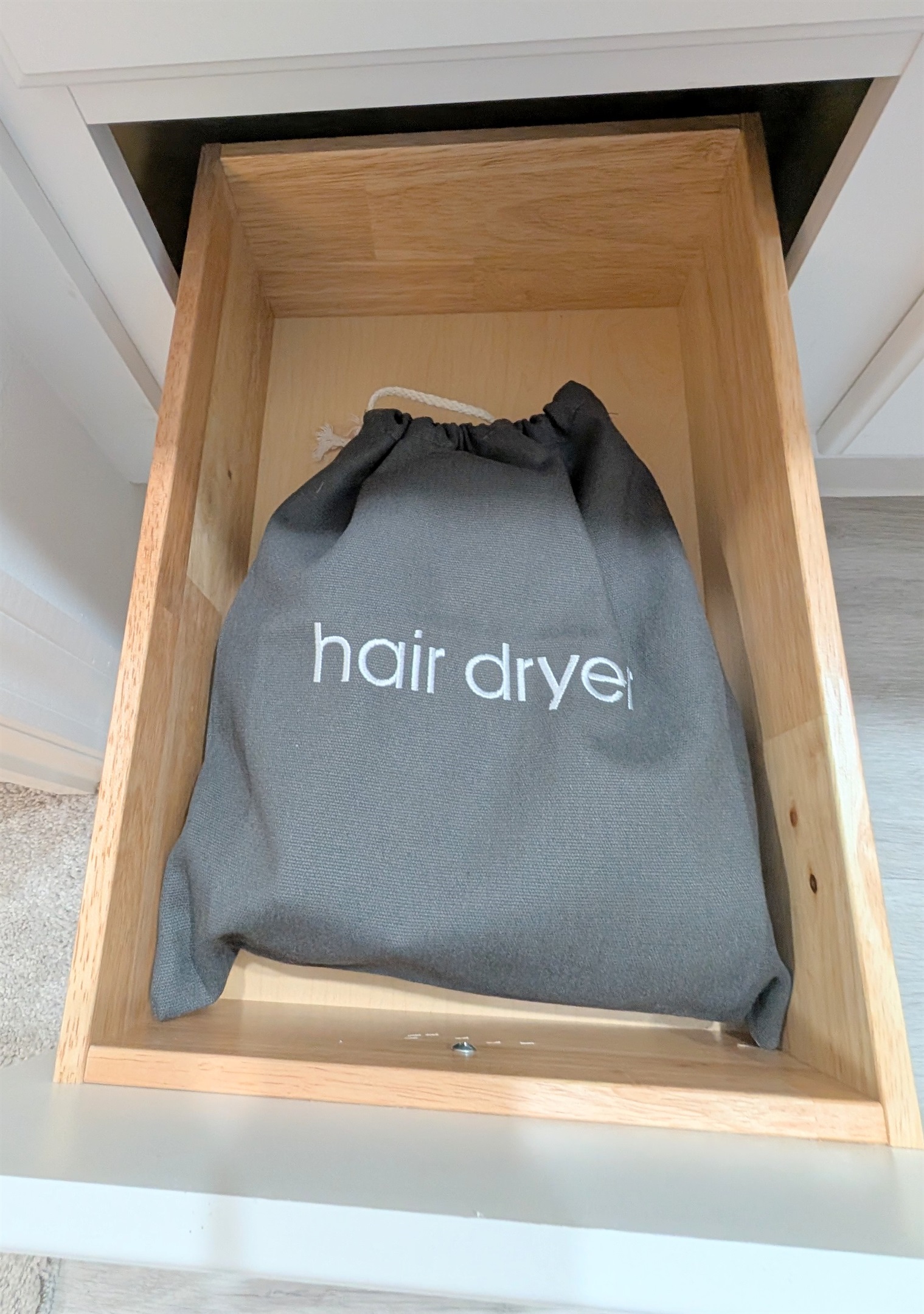 Hair dryer is included