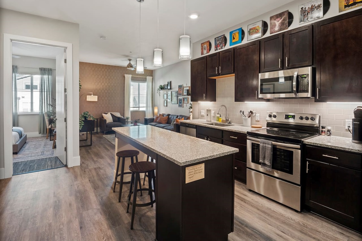 Spacious, open concept kitchen and living room to entertain your friends and family! 