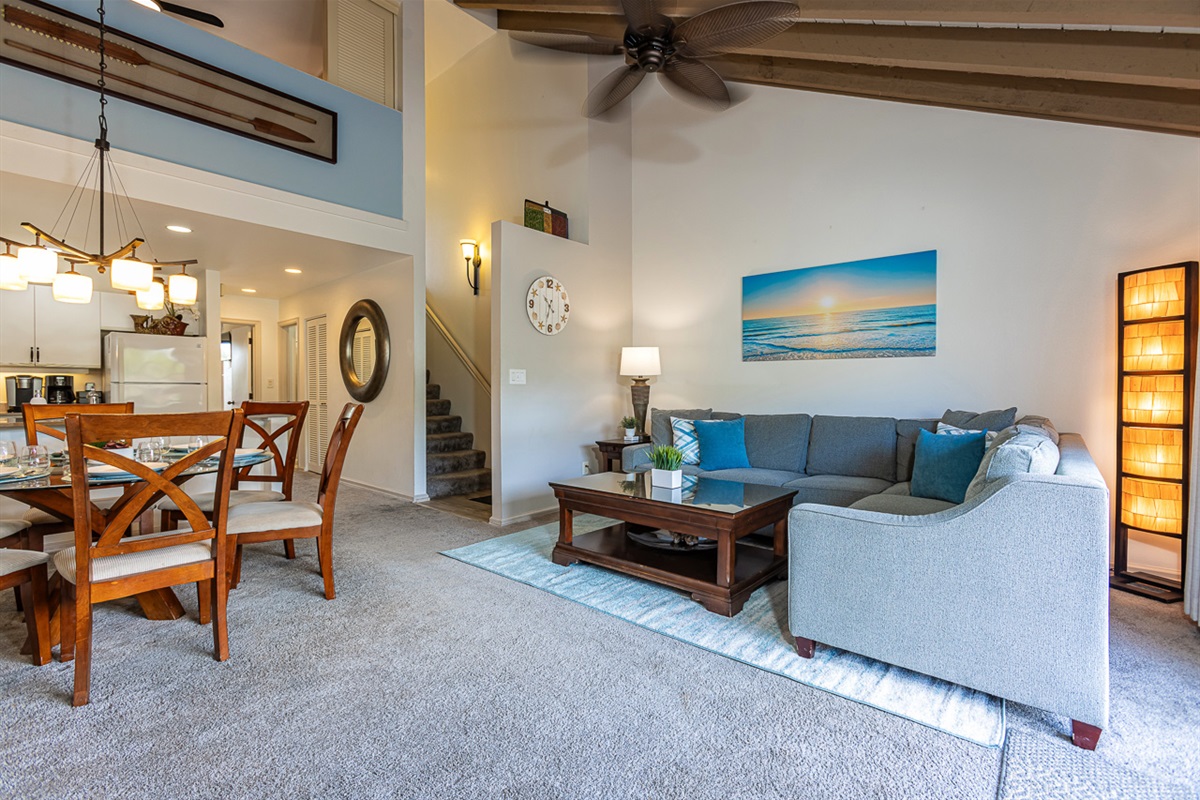 Tastefully decorated with ocean colors and touches of Aloha