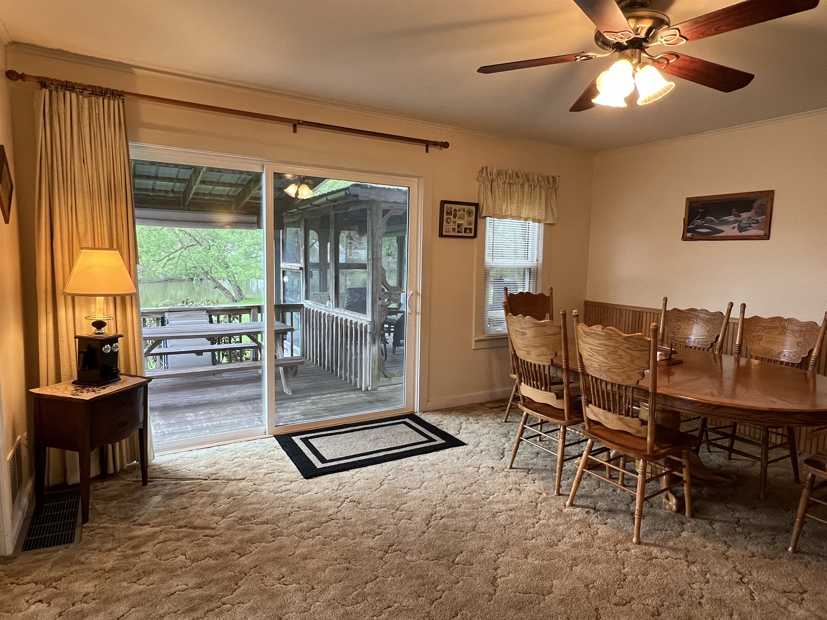 Dining area w/ slider to deck