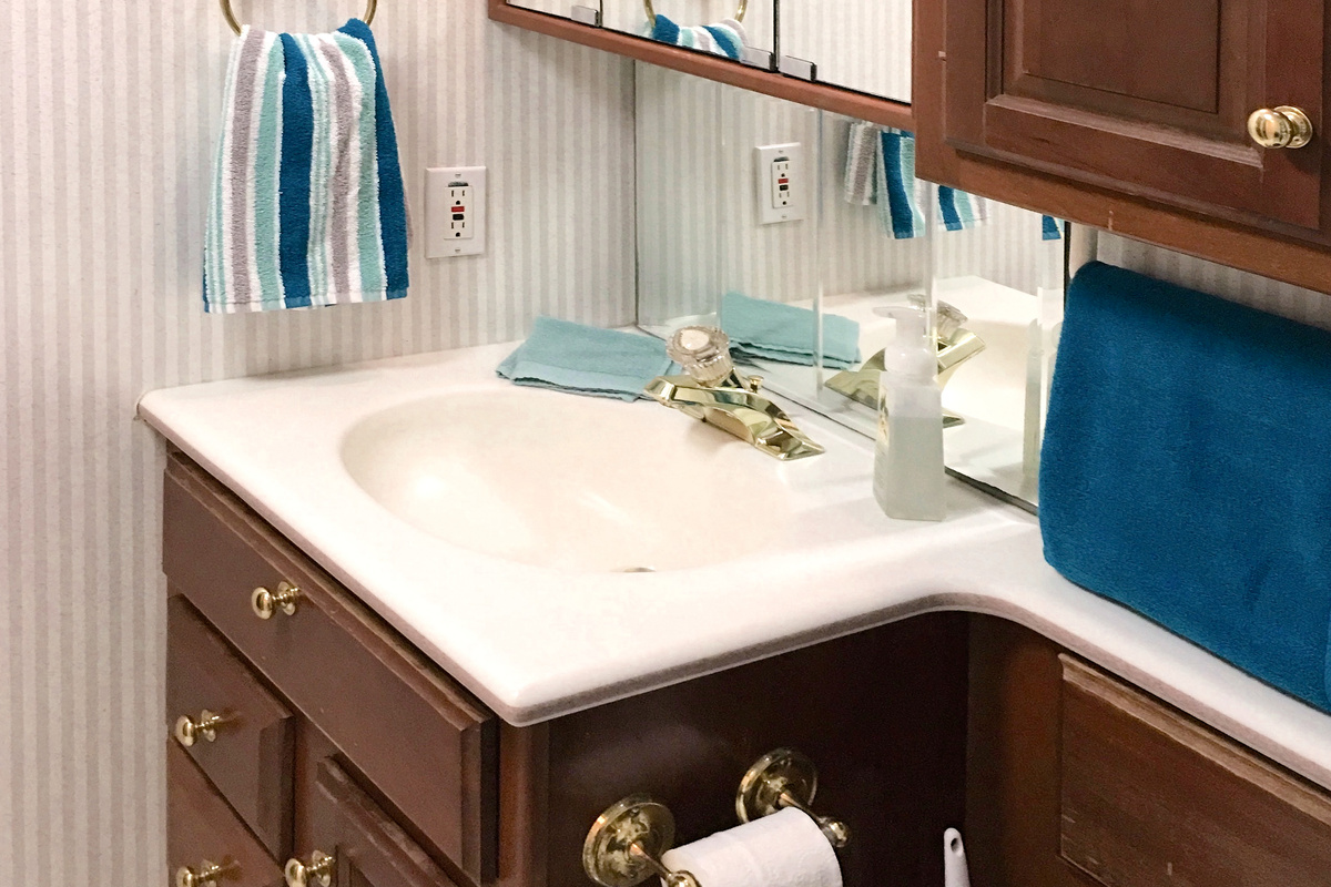 Bathroom Sink and Cabinets