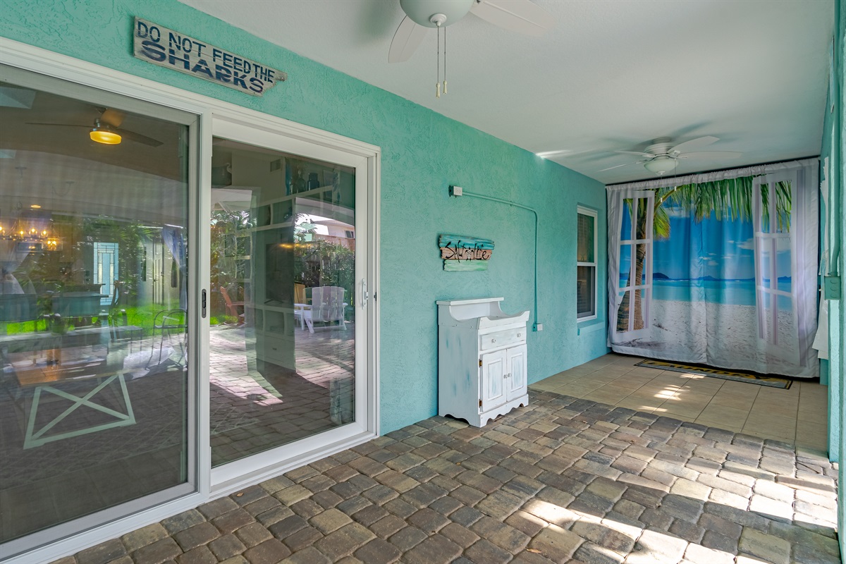 Lanai with Private Fenced Yard Access