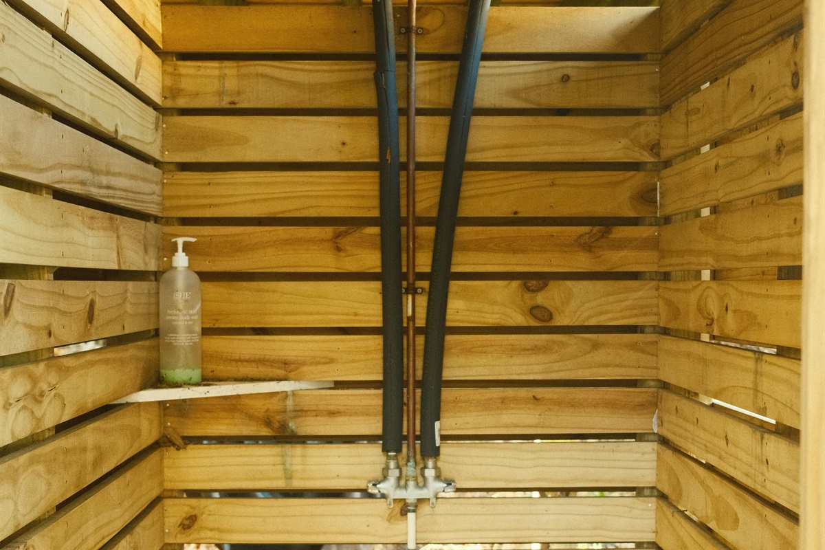 Rinse off the salt and sand - outdoor shower, obx style!