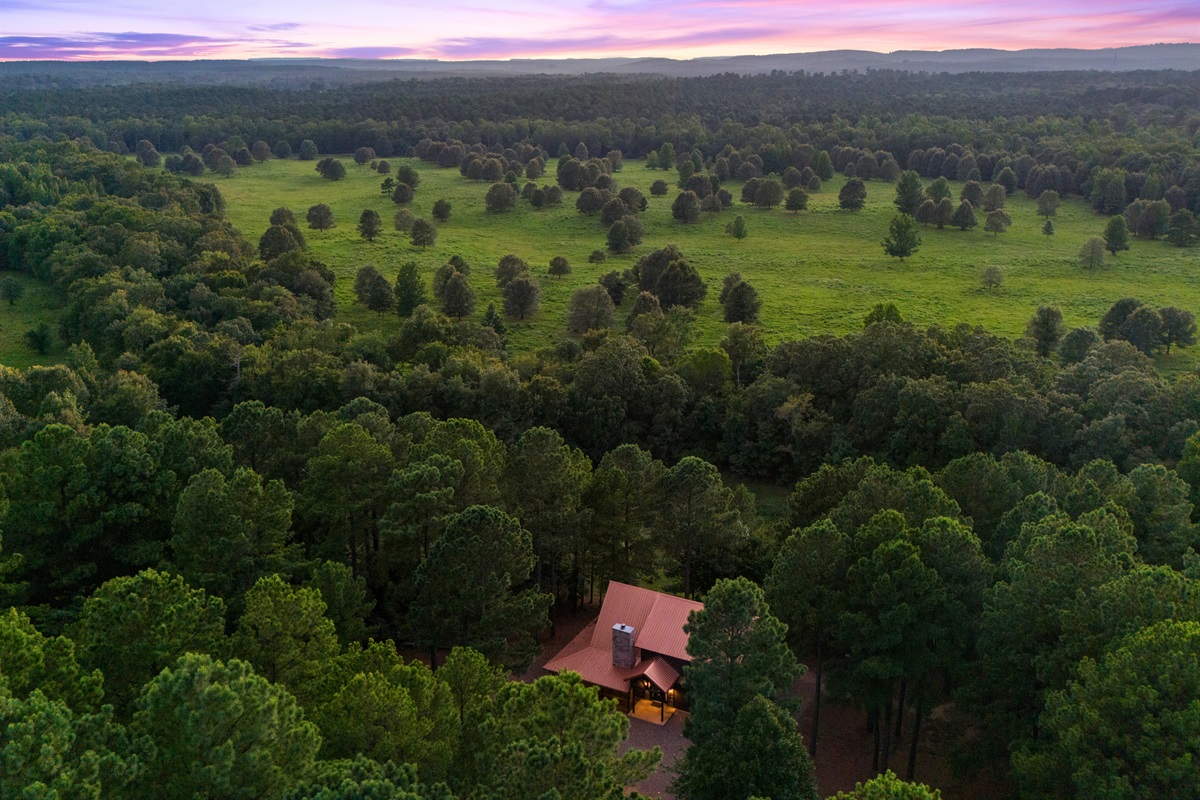 An unbeatable look at the property’s expansive forested surroundings with peace and privacy guaranteed