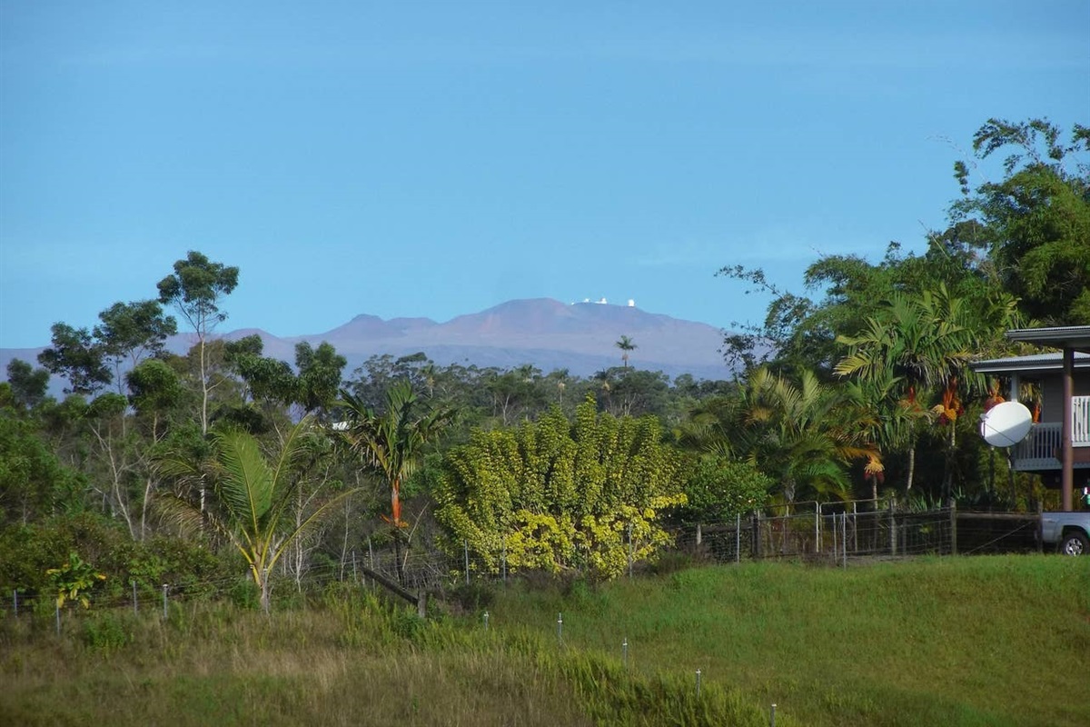 Most Mornings at sunrise, you can gaze at the majestic peaks of Mauna Kea behind our house