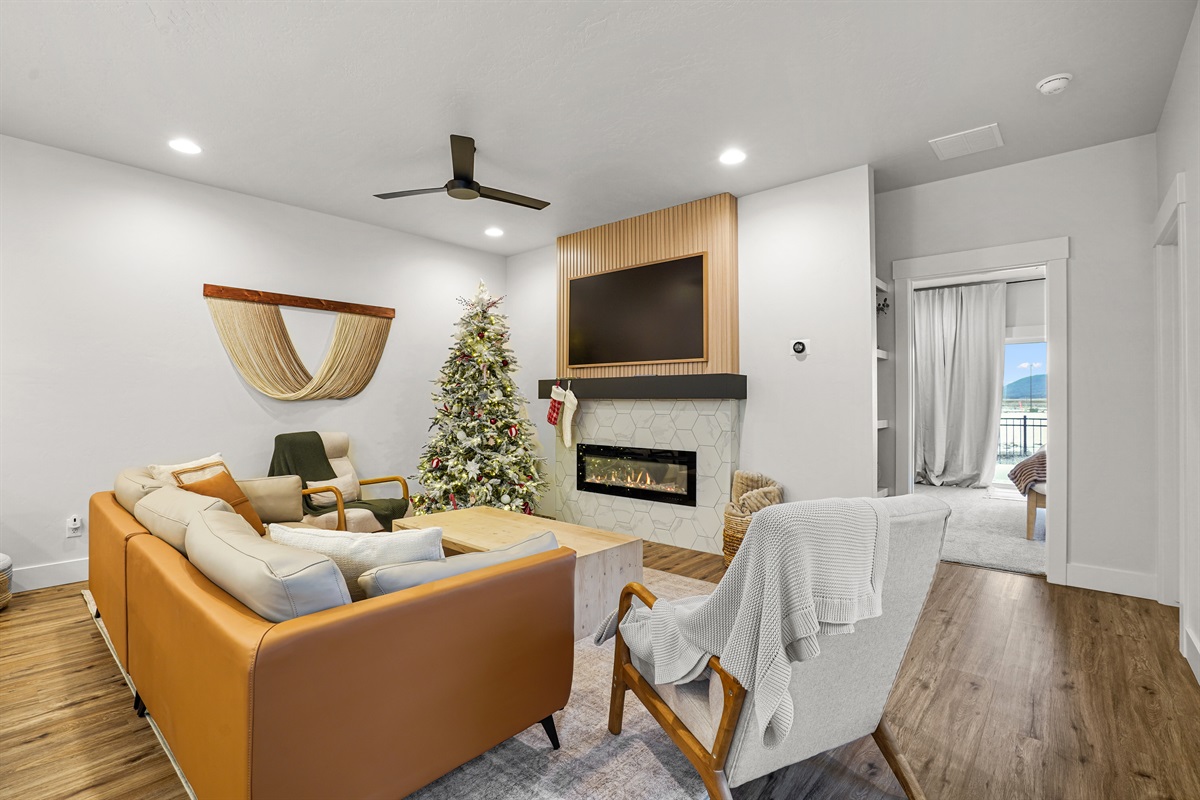 Celebrate the holidays in this beautiful open modern living area.