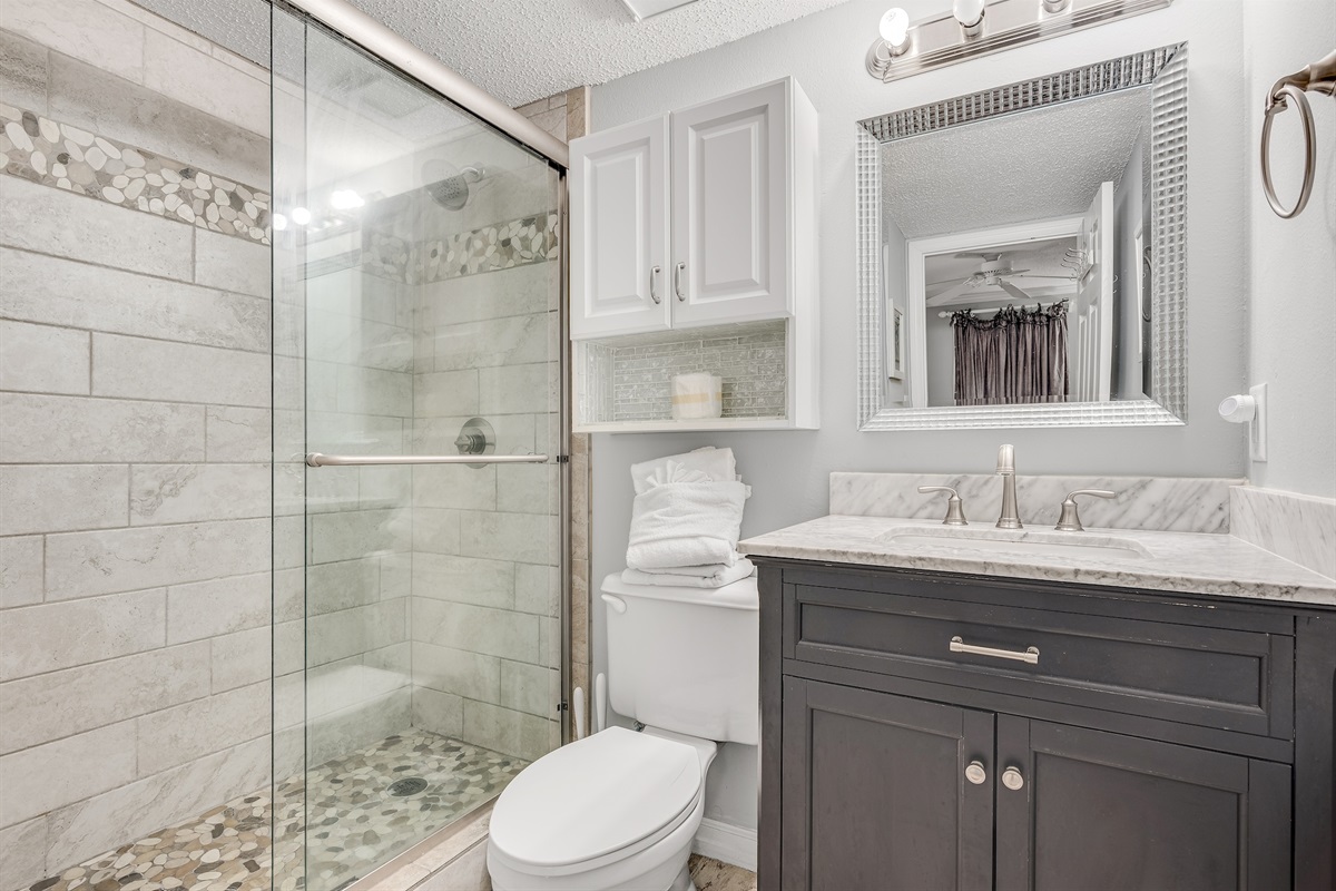 Master bathroom with tub