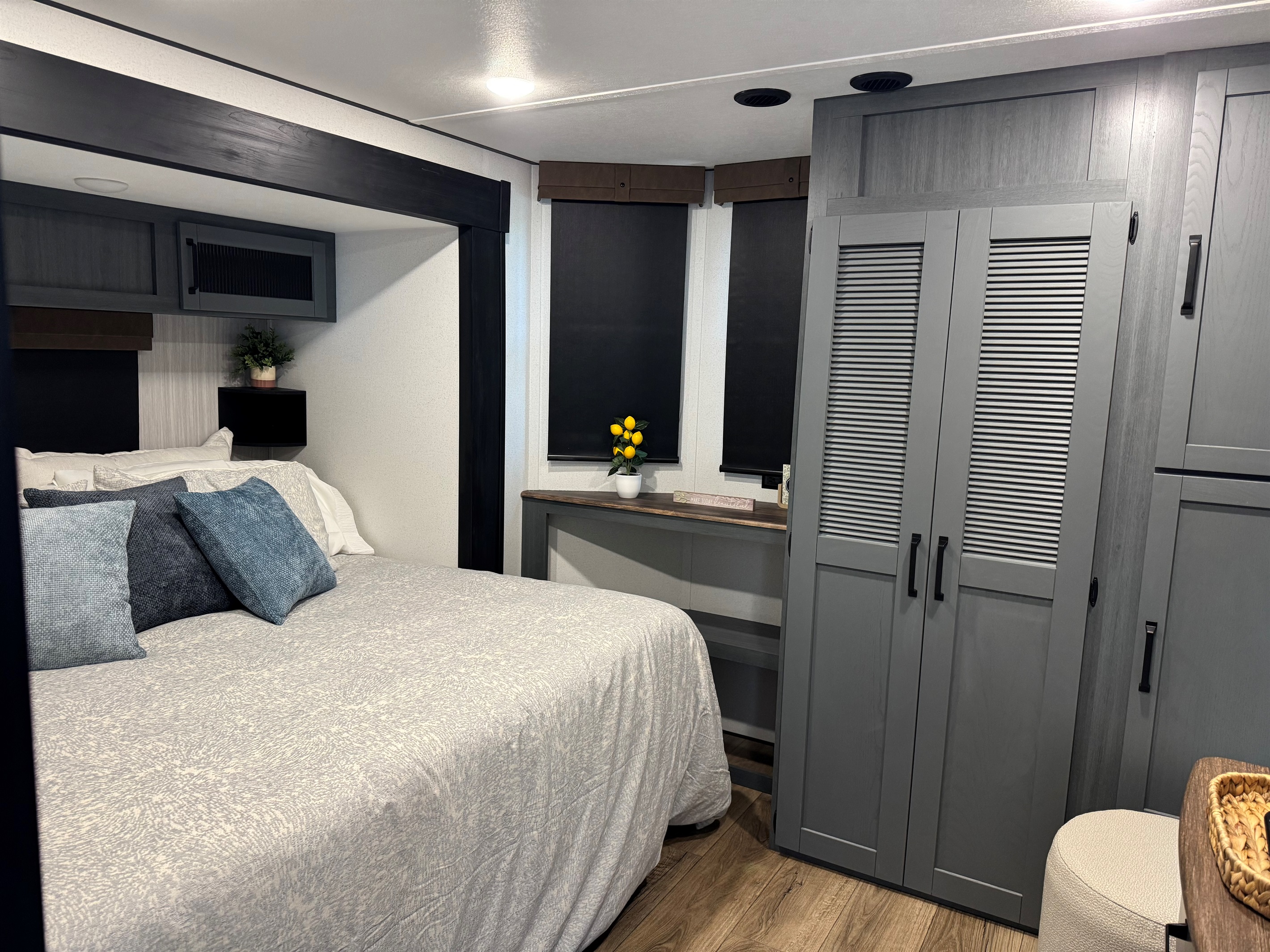 Master bedroom with a king