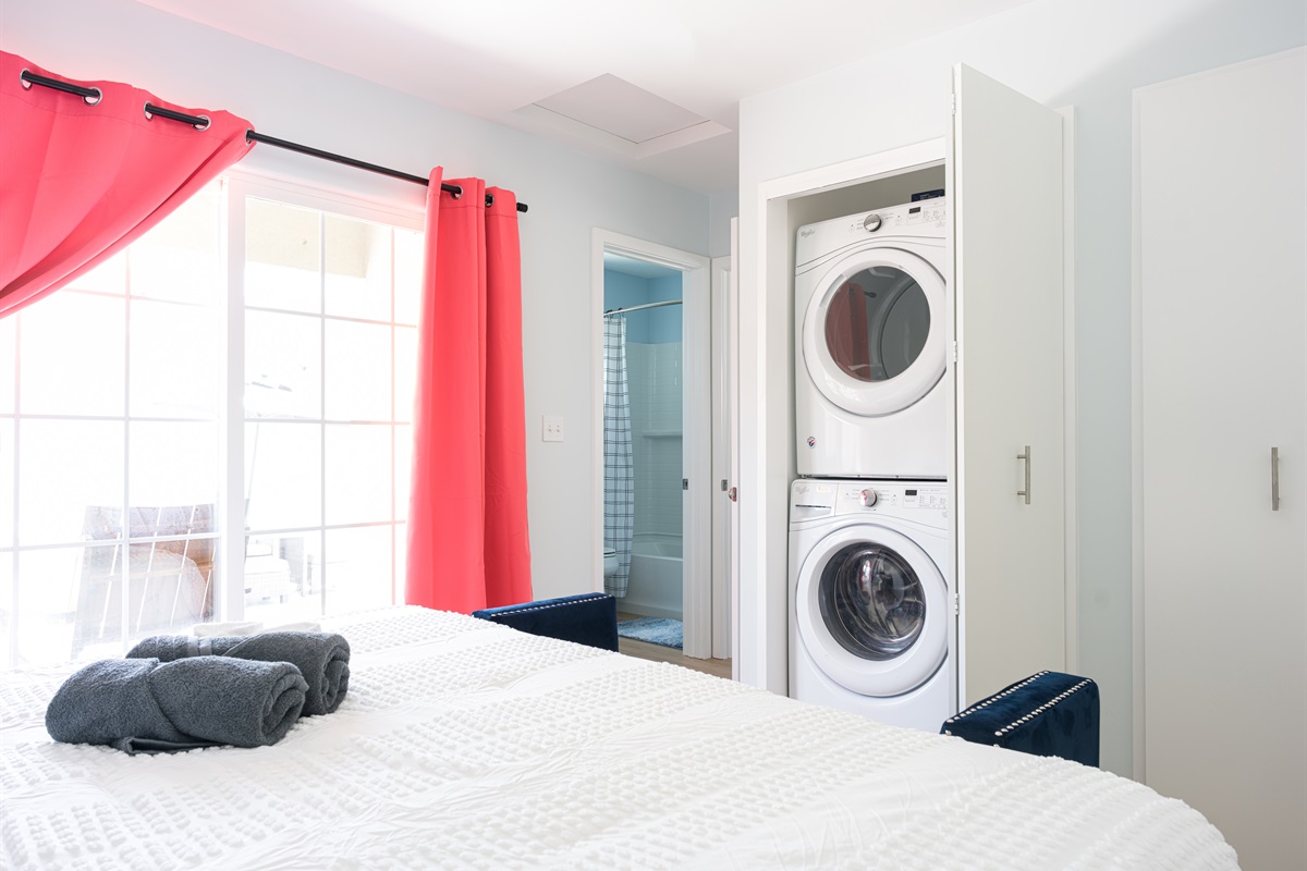 Laundry closet in bedroom 3