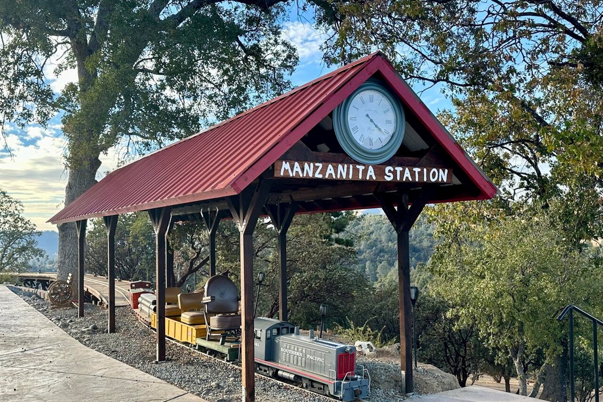 Mini train station where you can start your 10 minutes adventure train trip