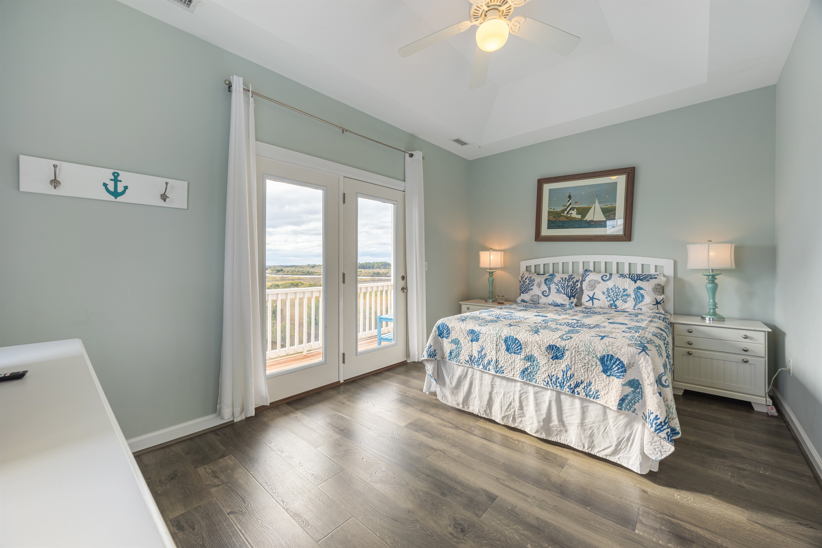 Comfortable queen bedroom offering a peaceful retreat after beach days