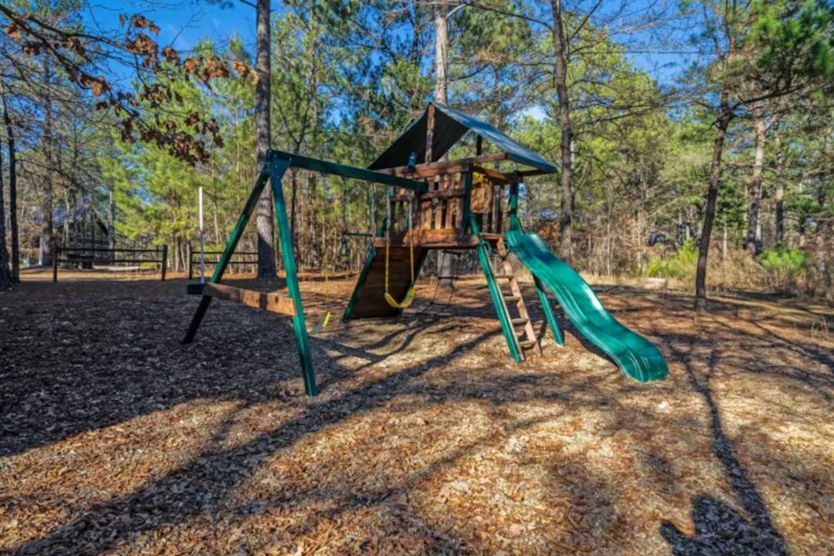 Swings and slides made for nonstop backyard fun.