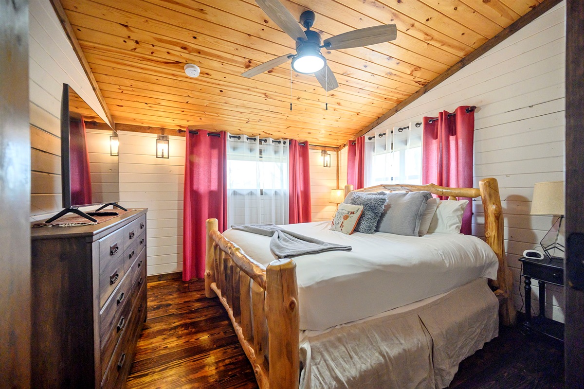 Second Level Bedroom King Size Bed and Smart TV