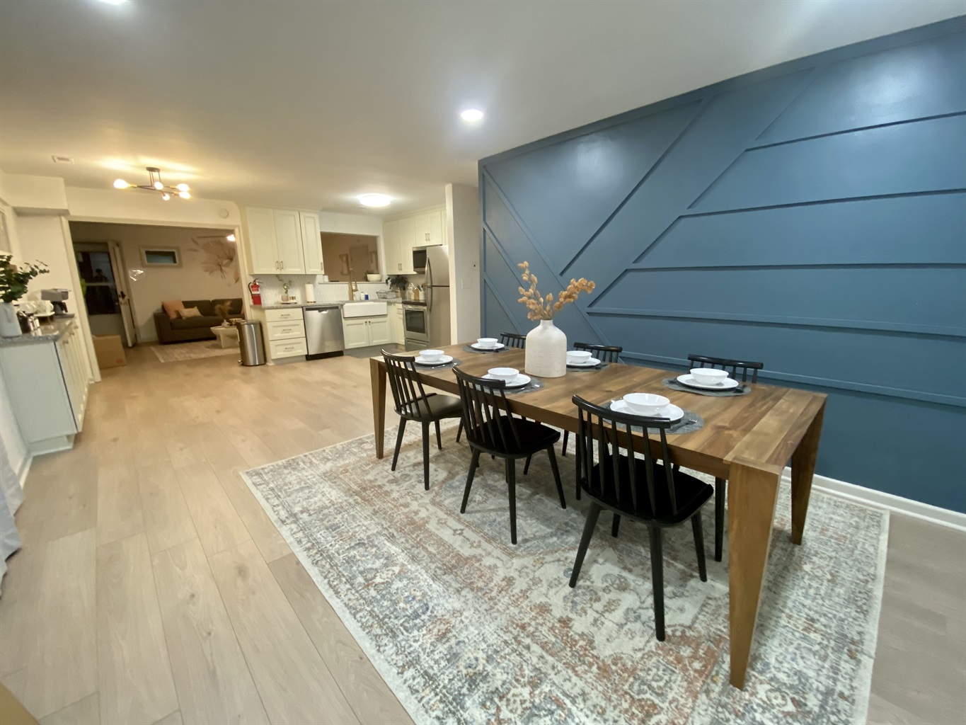 Large dining table big enough for the entire family