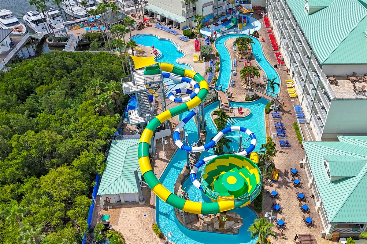 Bird's eye view of water park