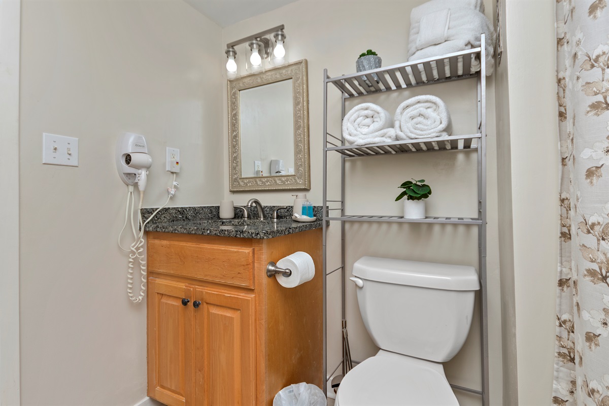 Bathroom with all your basic needs.
