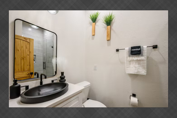 Stylish guest bathroom with modern touches