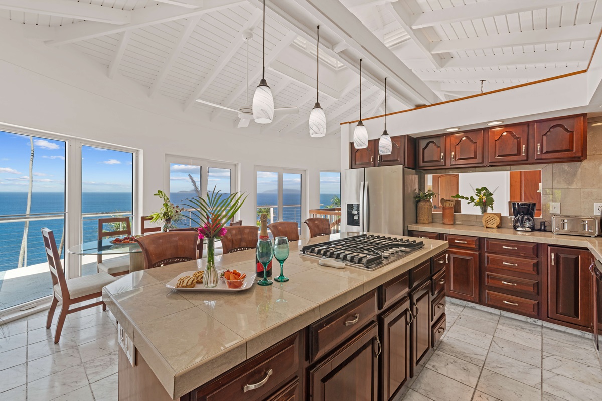 The kitchen has everything needed to cook along with most/many essential spices