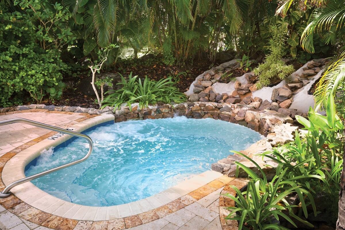 Unwind in the hot tub after a day of exploring St. Thomas.
