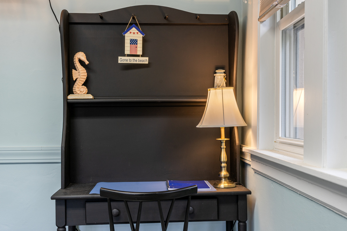 Log into remote work or stream smooth video calls from this quiet hutch desk. Equipped with high-speed Wi-Fi and tucked away in the private den corner next to a bright window, this dedicated workspace lets you handle business easily while on vacation.