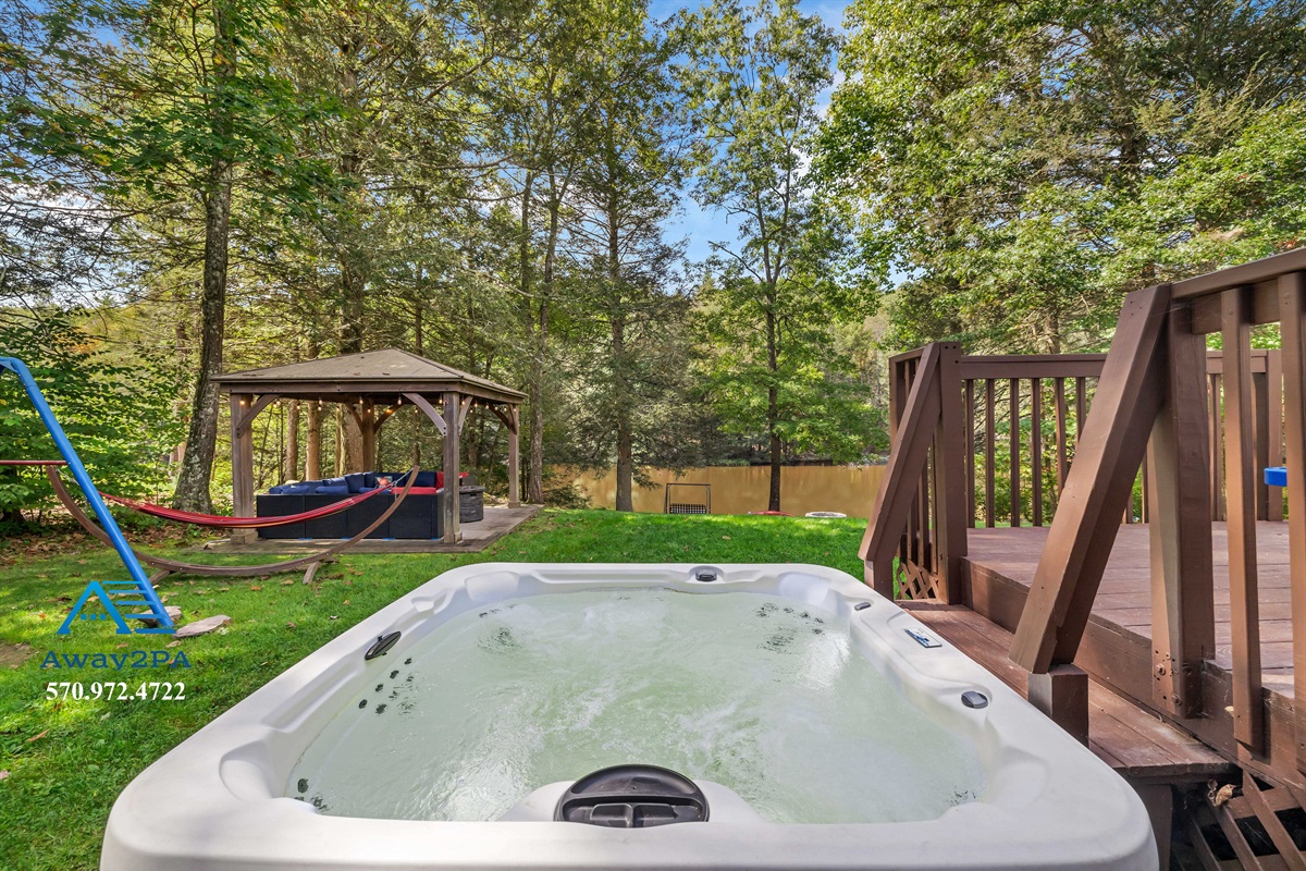 "Private backyard oasis”