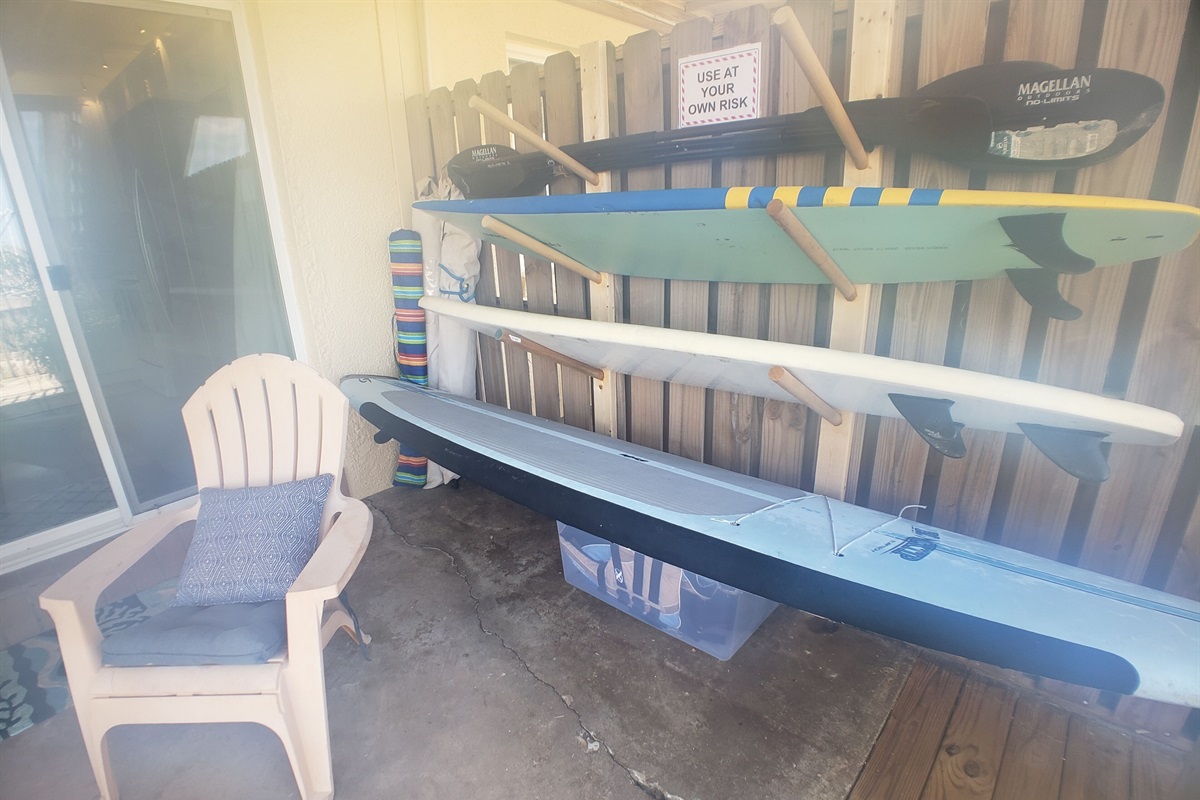 Enjoy use of our paddle board and foam surfboards during your stay.