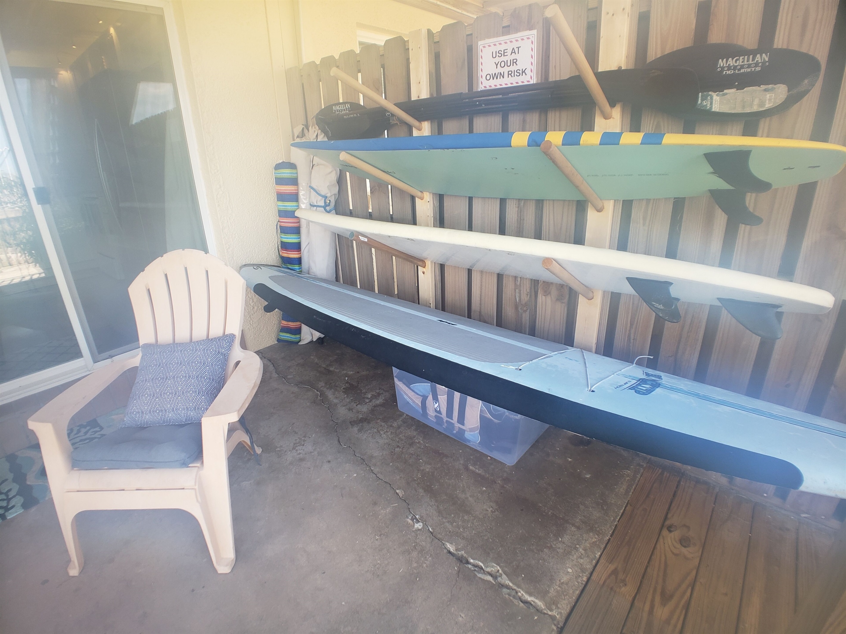 Enjoy use of our paddle board and foam surfboards during your stay.