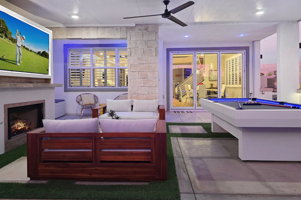 The covered patio brings outdoor enjoyment all year round. 