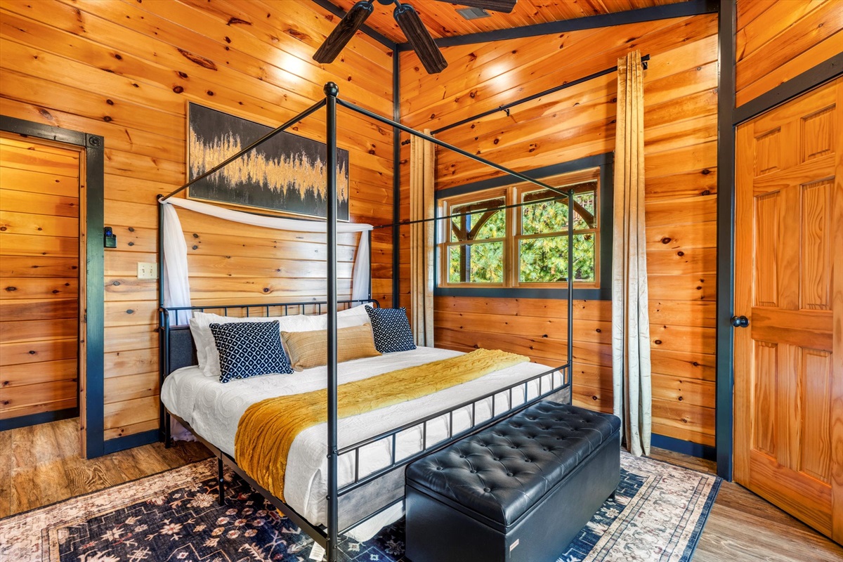 Bedroom 2 (upstairs) has a king bed and private bathroom