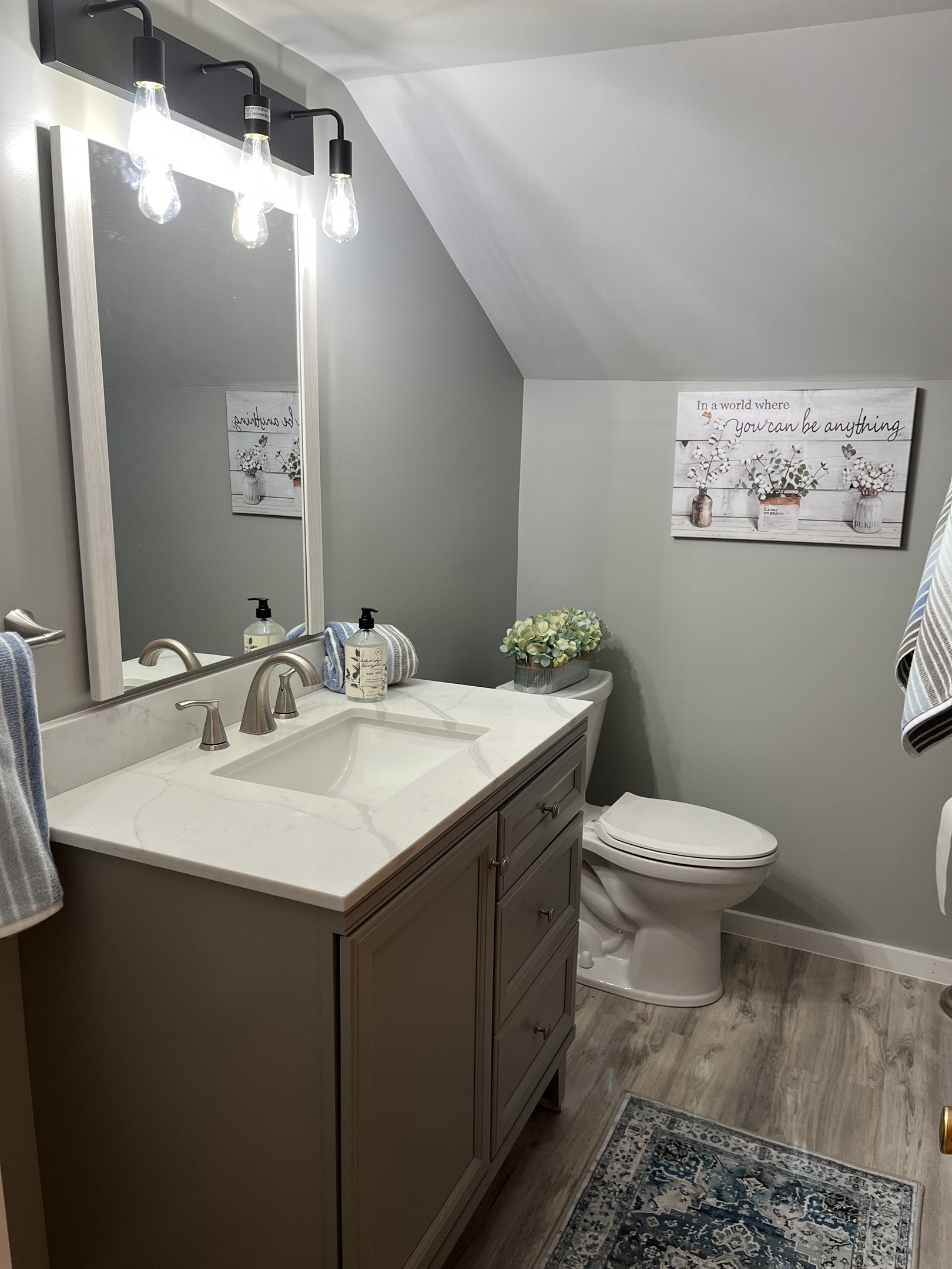 Renovated bathroom with shower