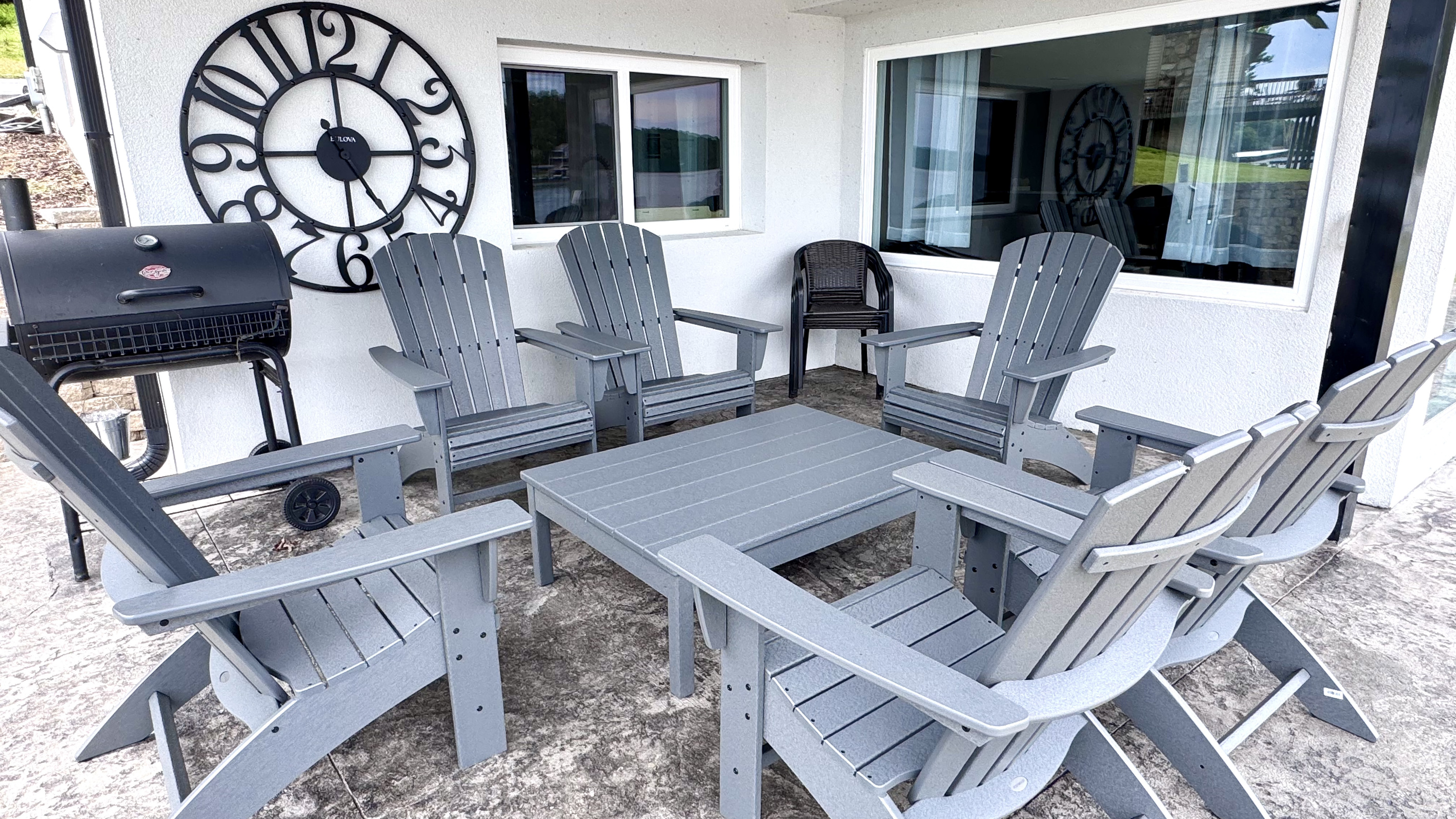 Outdoor seating under the covered patio