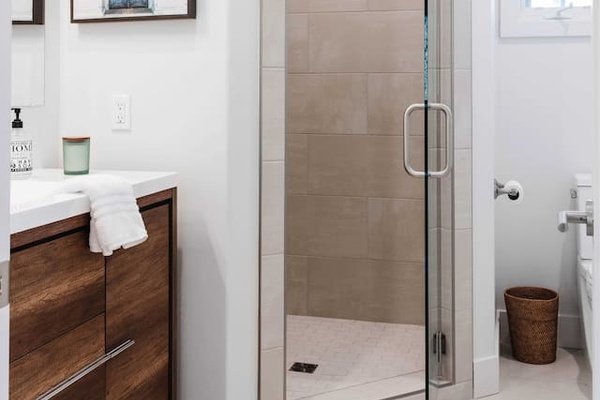 Guest Bath - Sink, Shower and Toilet