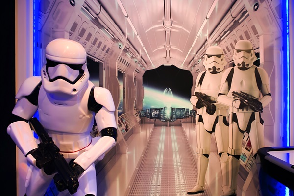 The Game Room Is "Guarded" By A Full Size Storm Trooper