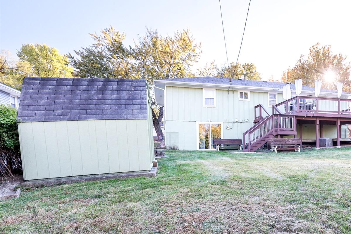 Fully fenced backyard offering privacy and space for relaxing or play.