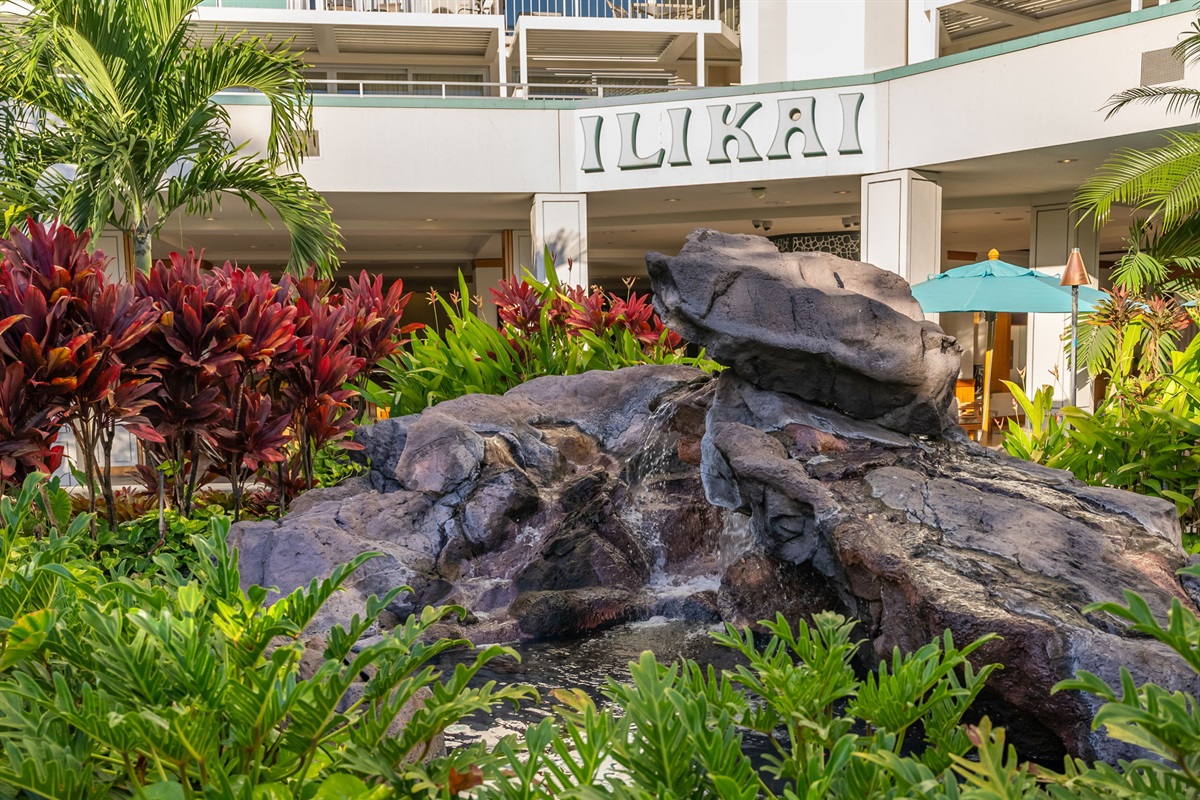 Lobby garden area of the Ilikai Hotel