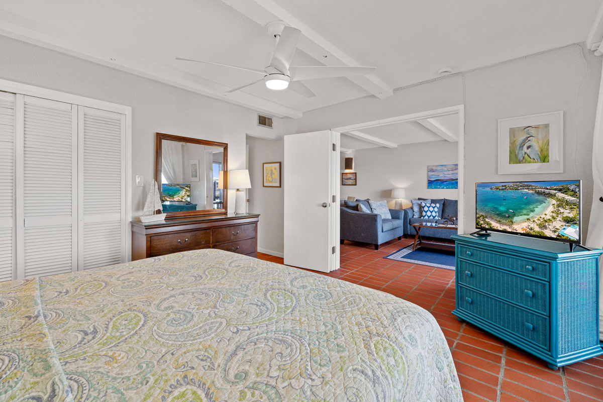 Wake up refreshed with natural light and beautiful Caribbean views just beyond the balcony doors.