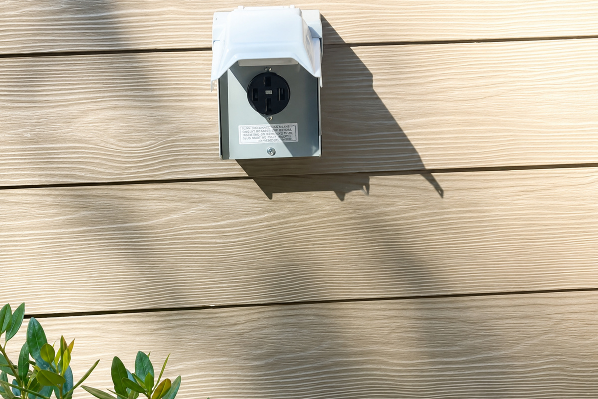 We provide a 250V NEMA 14-50R outlet for guest use. Just bring your own charging cable. The outlet is located to the left of the front porch and is within 20 feet of the parking area, making EV charging easy and convenient during your stay.