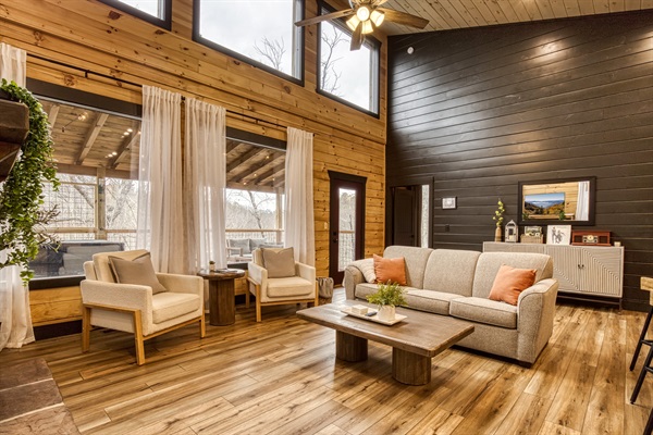 Plenty of room to stretch out and relax—this inviting living space is perfect for movie nights and lazy afternoons