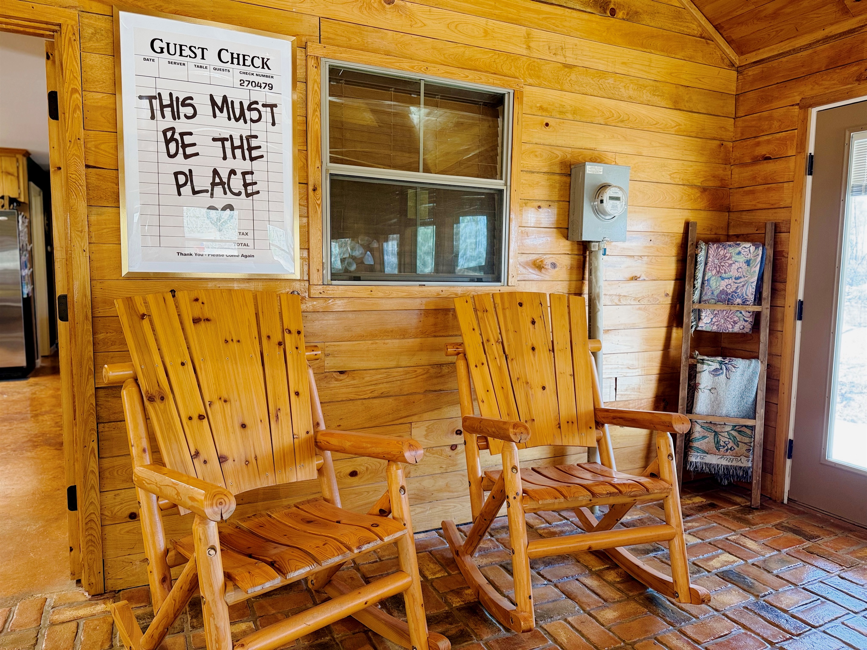 We leave the rocking chairs inside for now but guest like to move them outside for an authentic southern experience 